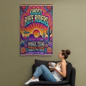 Mirage Texas Concert Poster style (Retro) Flag